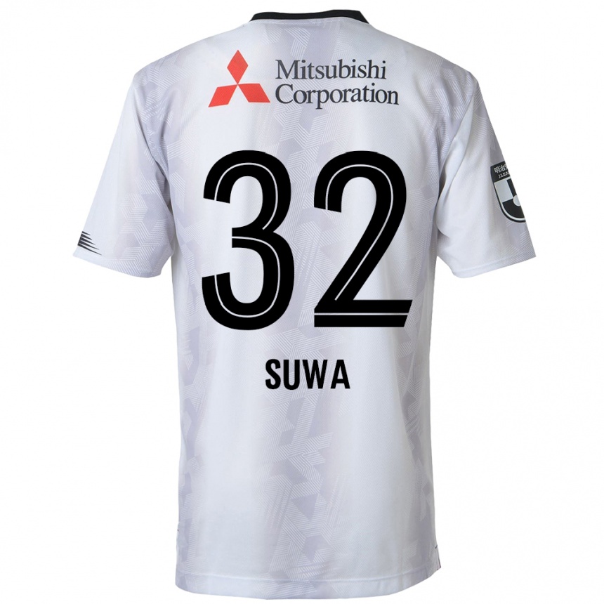 Kids Football Keita Suwa #32 White Black Away Jersey 2024/25 T-Shirt Canada