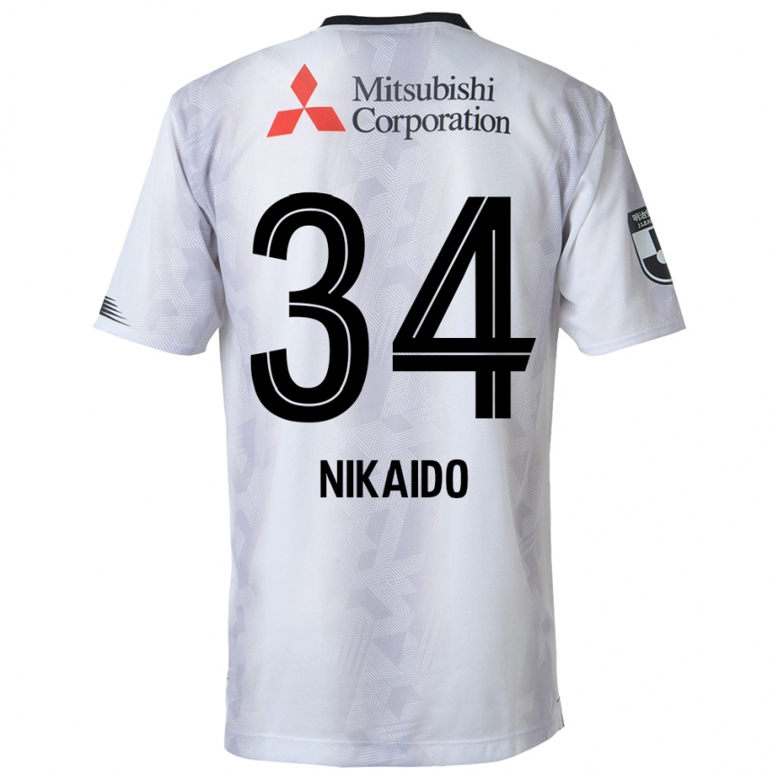 Kids Football Rintaro Nikaido #34 White Black Away Jersey 2024/25 T-Shirt Canada