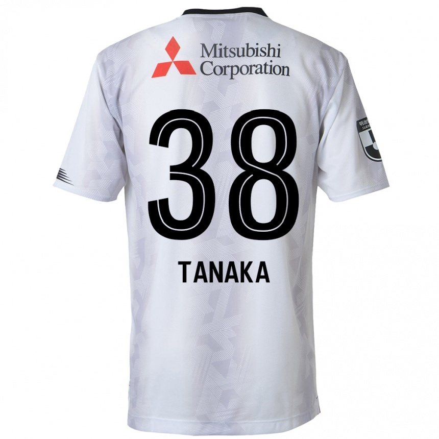 Kids Football Kio Tanaka #38 White Black Away Jersey 2024/25 T-Shirt Canada