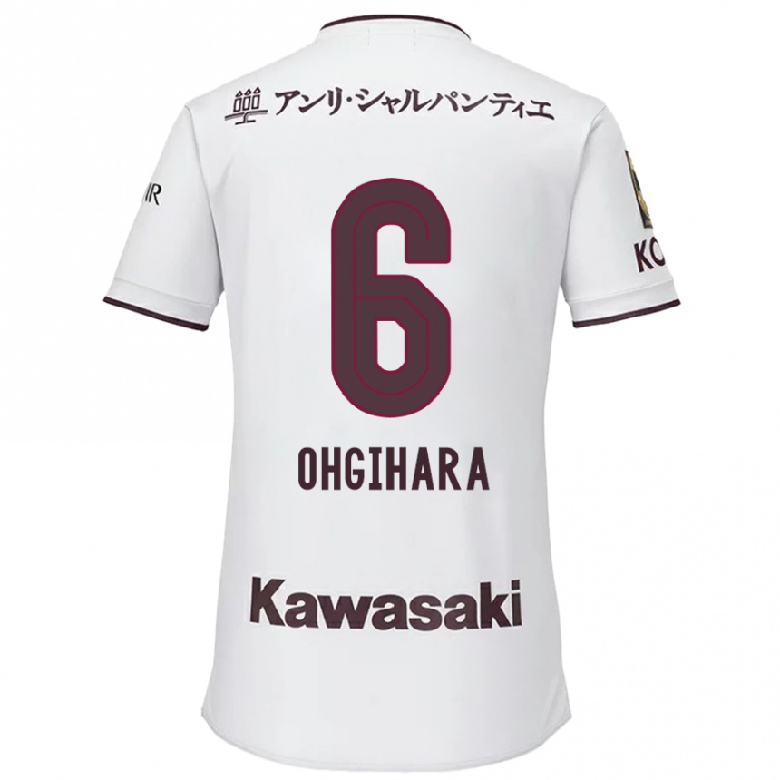 Kids Football Takahiro Ogihara #6 White Red Away Jersey 2024/25 T-Shirt Canada