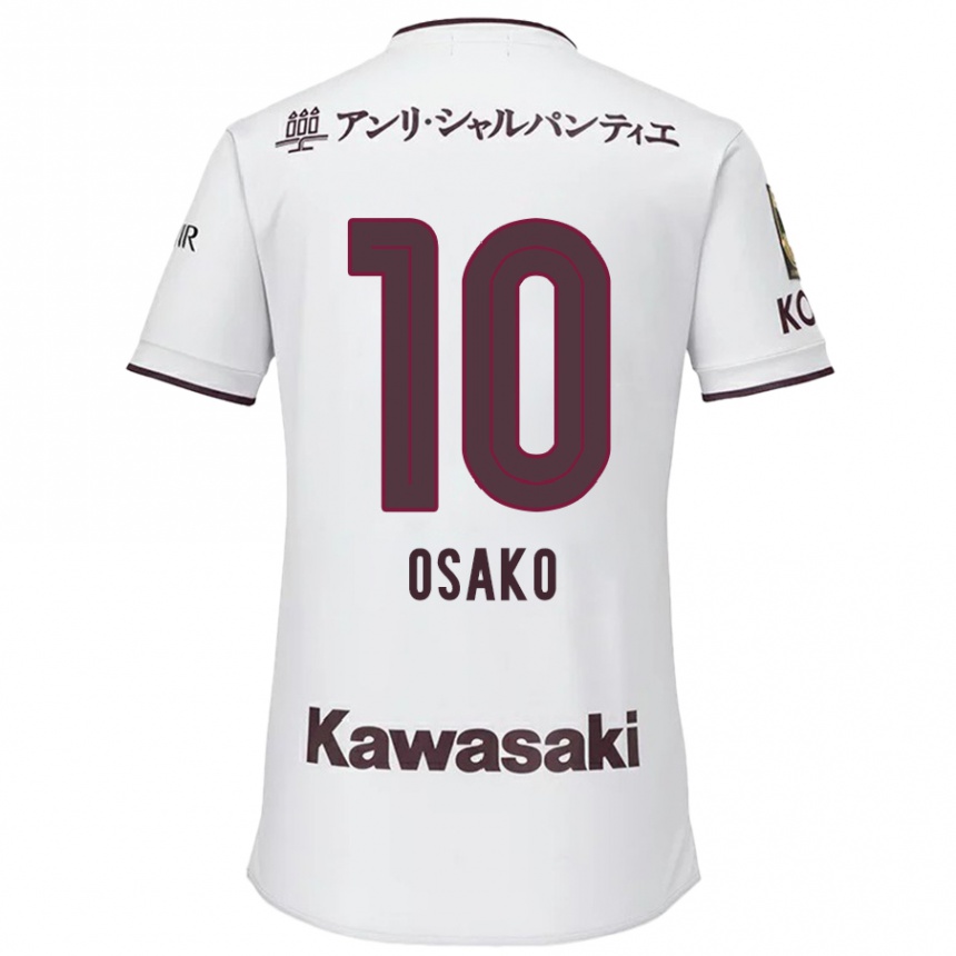 Kids Football Yuya Osako #10 White Red Away Jersey 2024/25 T-Shirt Canada