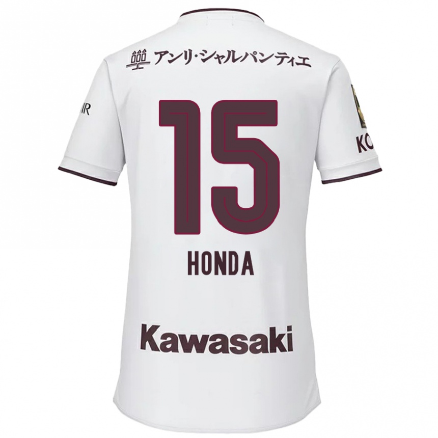 Kids Football Yuki Honda #15 White Red Away Jersey 2024/25 T-Shirt Canada