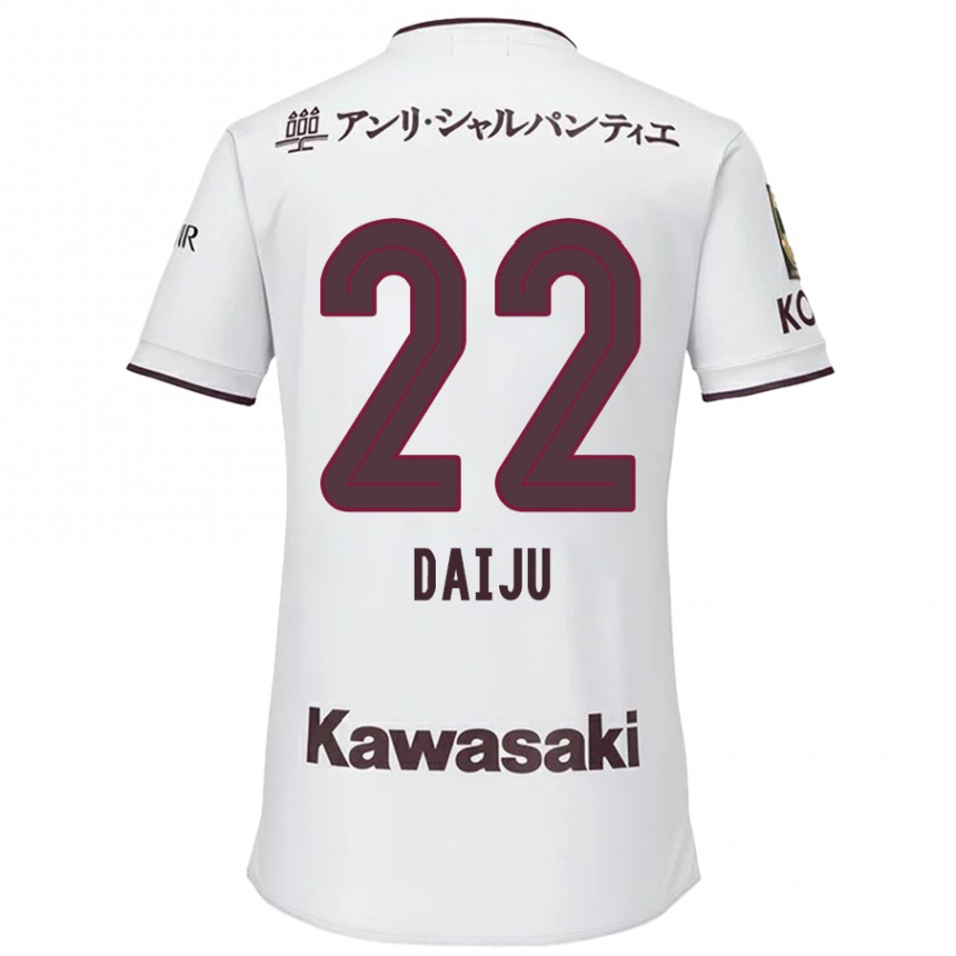 Enfant Football Maillot Daiju Sasaki #22 Blanc Rouge Tenues Extérieur 2024/25 Canada