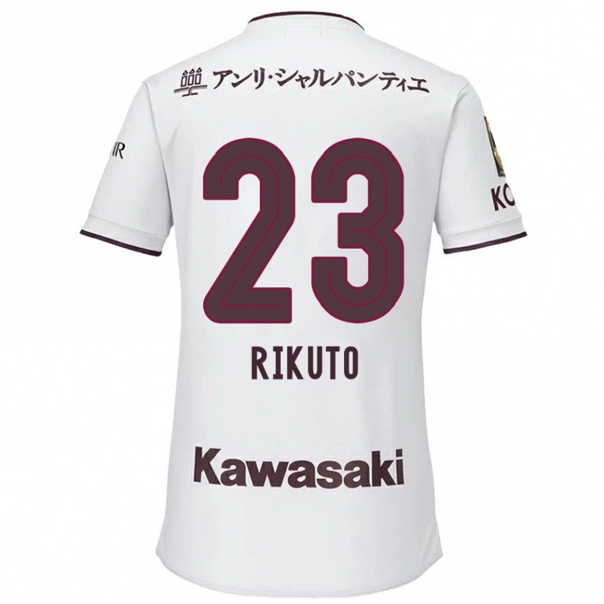 Kids Football Rikuto Hirose #23 White Red Away Jersey 2024/25 T-Shirt Canada