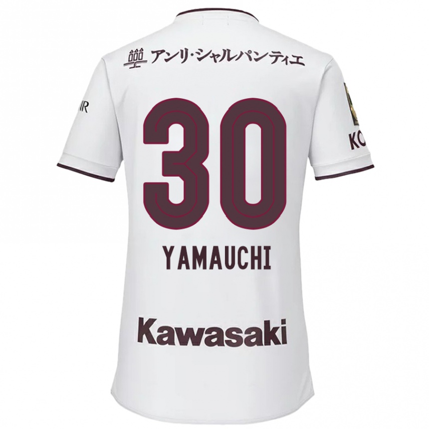 Enfant Football Maillot Kakeru Yamauchi #30 Blanc Rouge Tenues Extérieur 2024/25 Canada