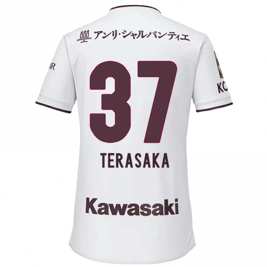 Enfant Football Maillot Shogo Terasaka #37 Blanc Rouge Tenues Extérieur 2024/25 Canada