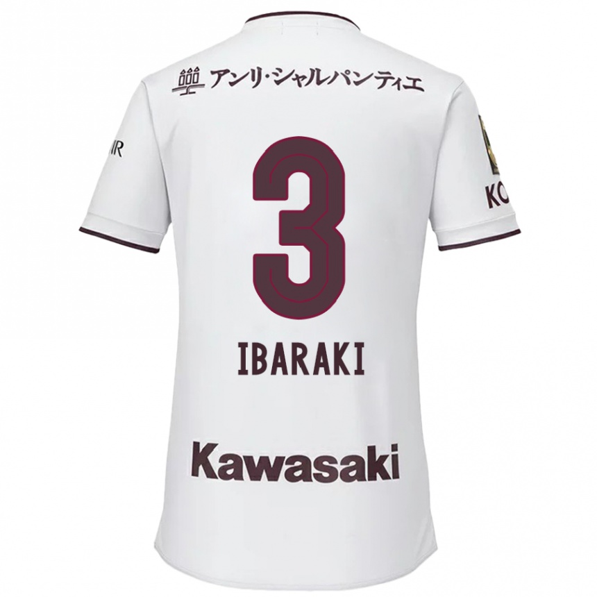 Enfant Football Maillot Riku Ibaraki #3 Blanc Rouge Tenues Extérieur 2024/25 Canada