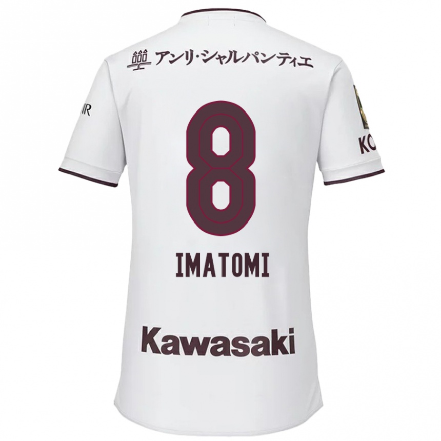 Kids Football Teruya Imatomi #8 White Red Away Jersey 2024/25 T-Shirt Canada