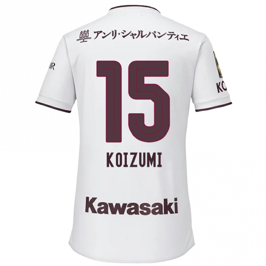 Kids Football Fuga Koizumi #15 White Red Away Jersey 2024/25 T-Shirt Canada