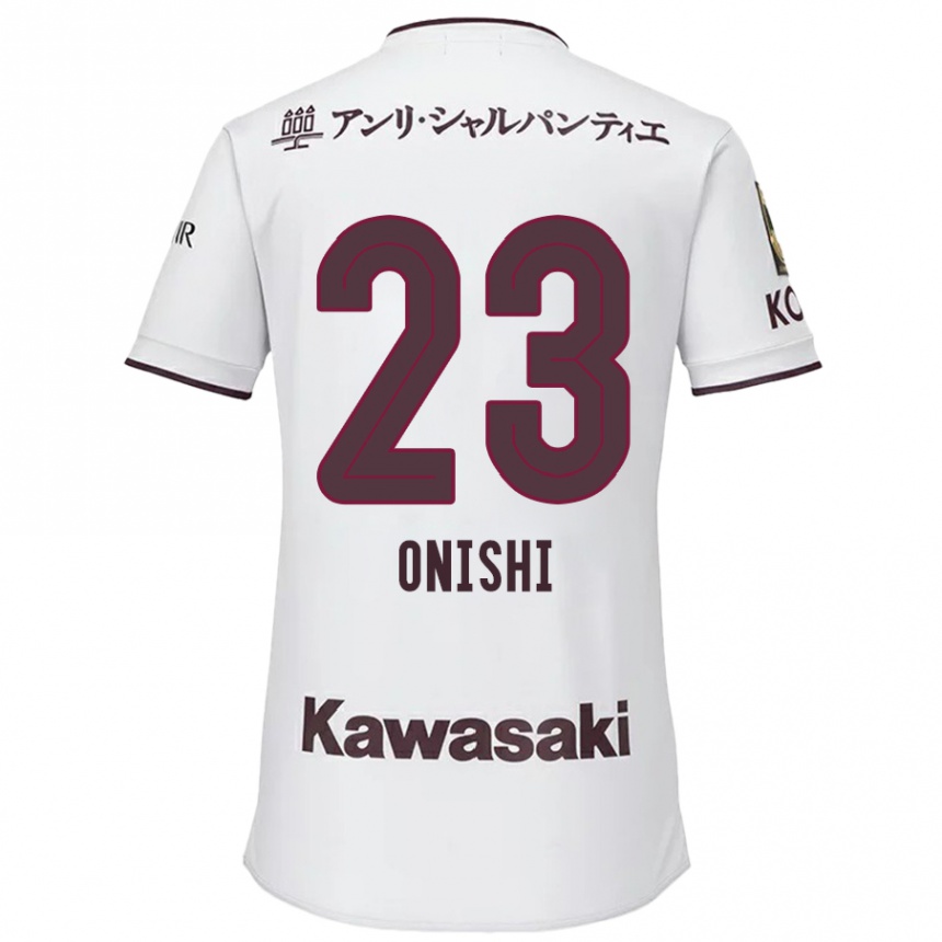 Kids Football Sota Onishi #23 White Red Away Jersey 2024/25 T-Shirt Canada