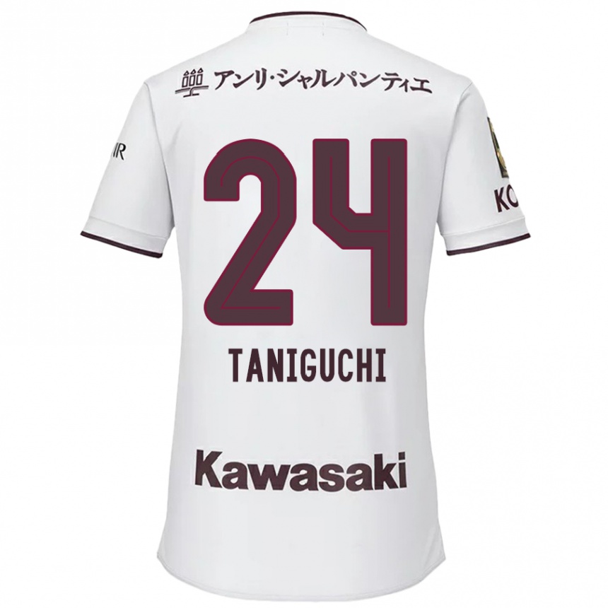 Enfant Football Maillot Hiroto Taniguchi #24 Blanc Rouge Tenues Extérieur 2024/25 Canada