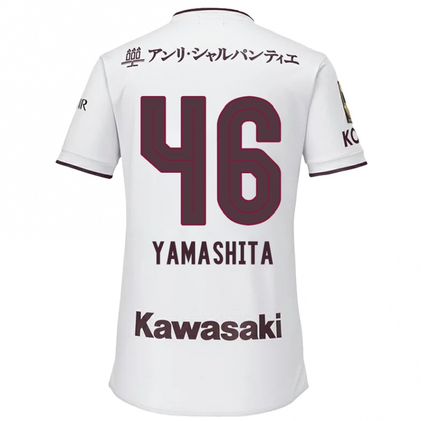 Enfant Football Maillot Hiroto Yamashita #46 Blanc Rouge Tenues Extérieur 2024/25 Canada