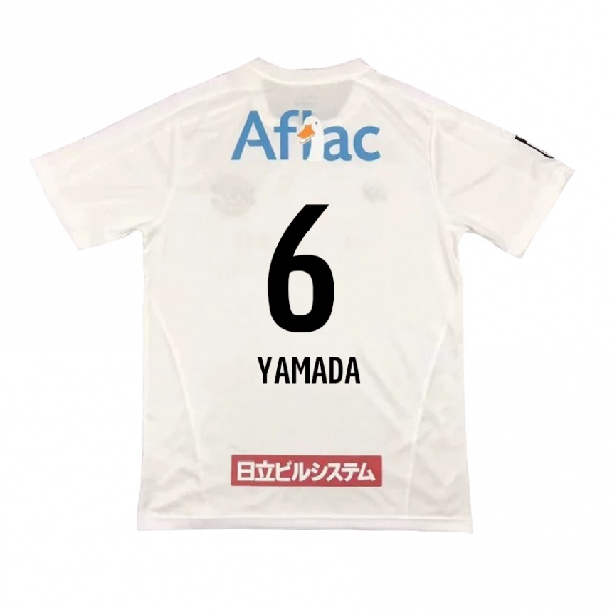 Kids Football Yuto Yamada #6 White Black Away Jersey 2024/25 T-Shirt Canada