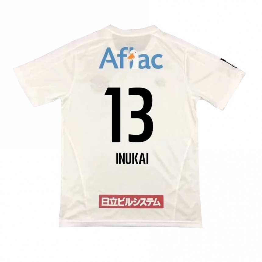 Kids Football Tomoya Inukai #13 White Black Away Jersey 2024/25 T-Shirt Canada