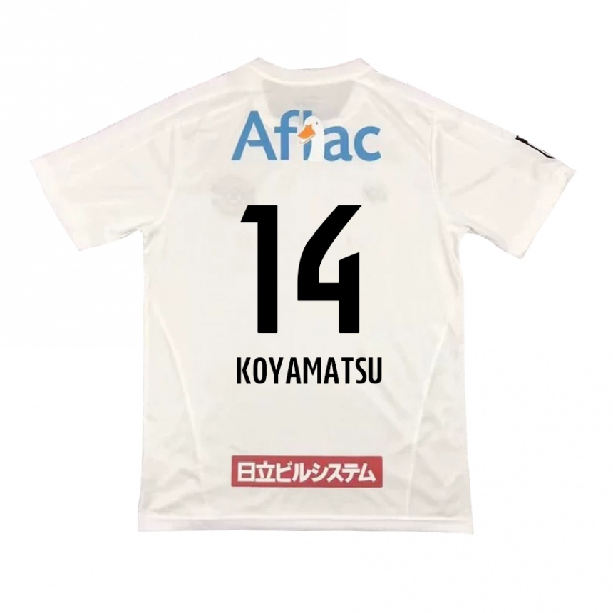 Kids Football Tomoya Koyamatsu #14 White Black Away Jersey 2024/25 T-Shirt Canada