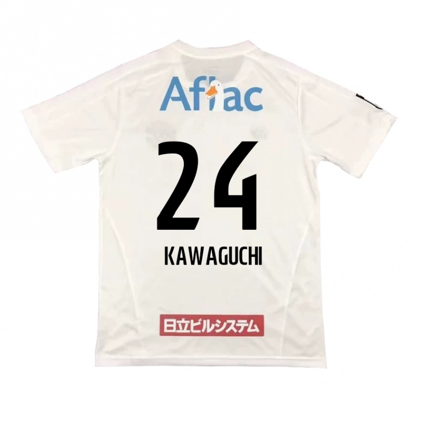 Kids Football Naoki Kawaguchi #24 White Black Away Jersey 2024/25 T-Shirt Canada