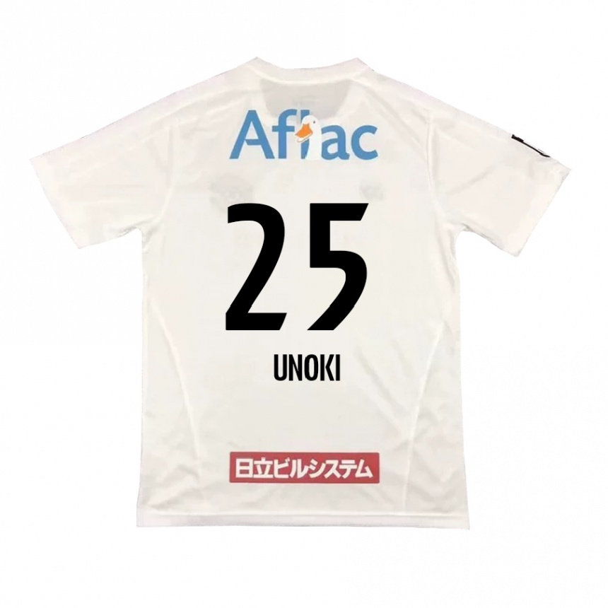 Kids Football Fumiya Unoki #25 White Black Away Jersey 2024/25 T-Shirt Canada