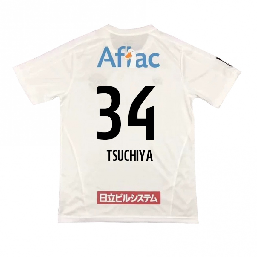 Enfant Football Maillot Takumi Tsuchiya #34 Blanc Noir Tenues Extérieur 2024/25 Canada