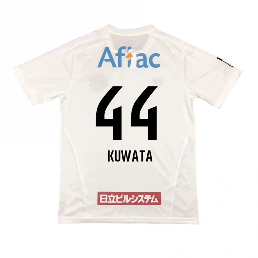 Kids Football Taisei Kuwata #44 White Black Away Jersey 2024/25 T-Shirt Canada