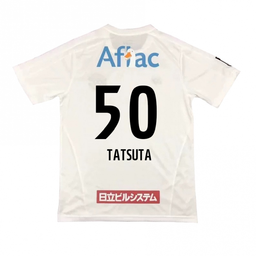 Kids Football Yugo Tatsuta #50 White Black Away Jersey 2024/25 T-Shirt Canada