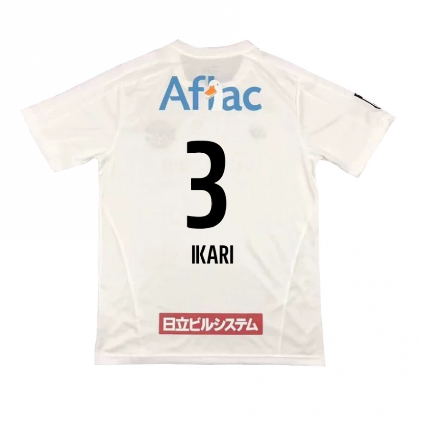 Kids Football Tetta Ikari #3 White Black Away Jersey 2024/25 T-Shirt Canada