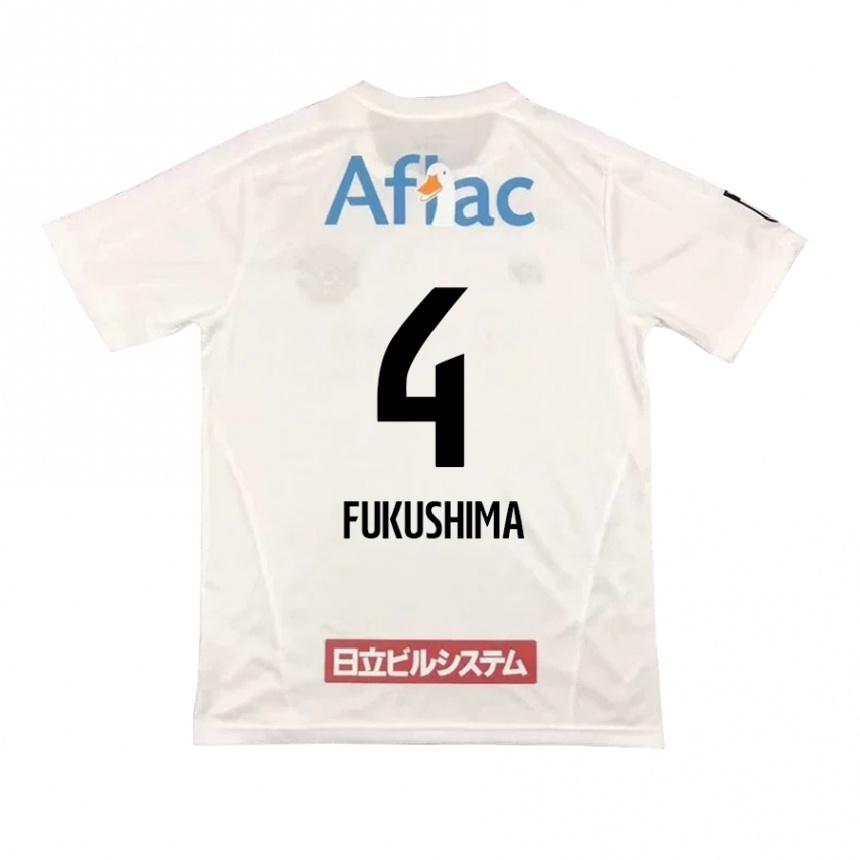 Kids Football Taiga Fukushima #4 White Black Away Jersey 2024/25 T-Shirt Canada