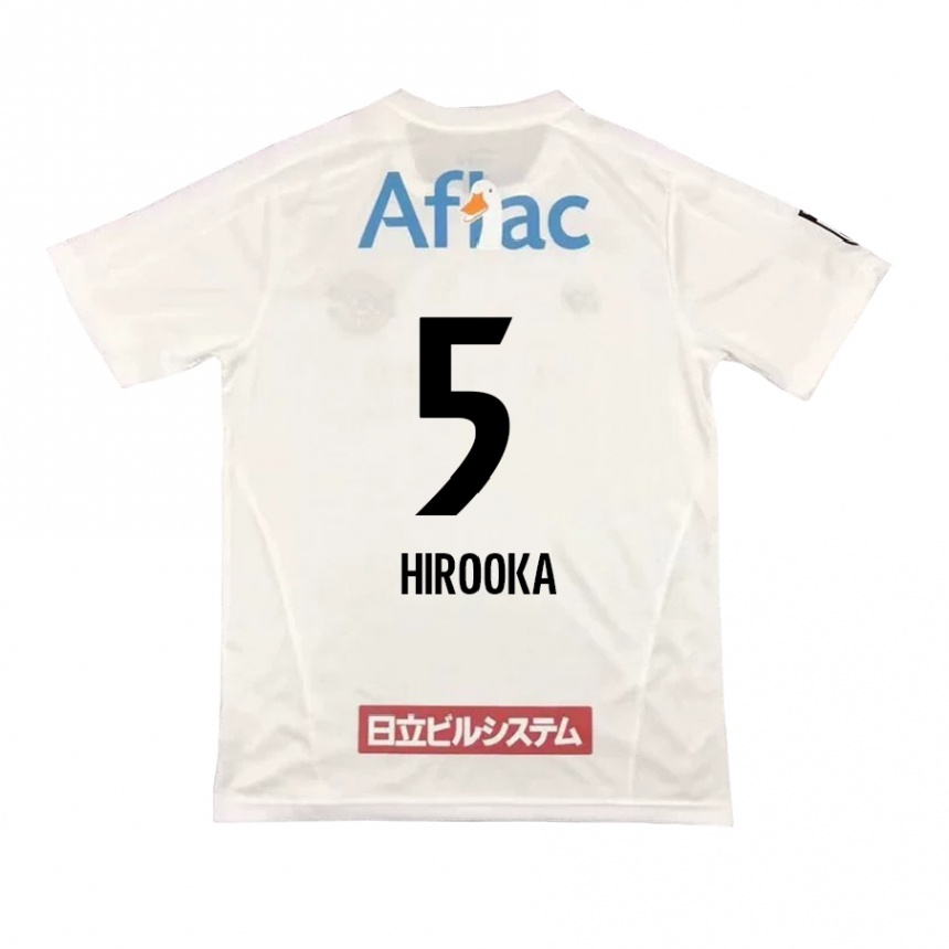 Kids Football Eita Hirooka #5 White Black Away Jersey 2024/25 T-Shirt Canada