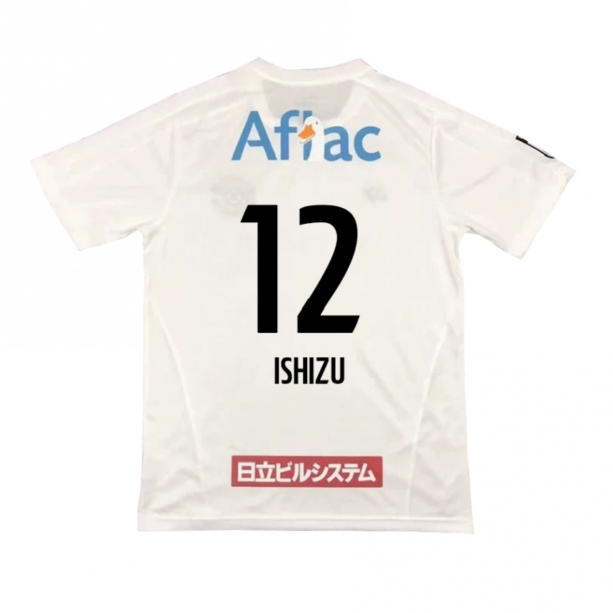 Kids Football Kazuki Ishizu #12 White Black Away Jersey 2024/25 T-Shirt Canada