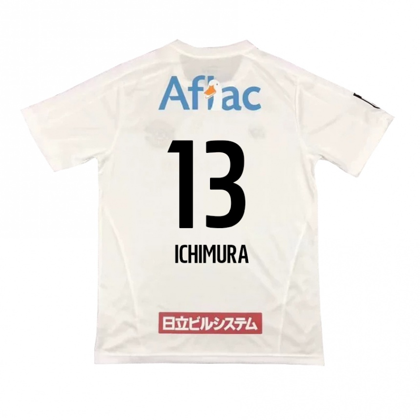 Kids Football Ken Ichimura #13 White Black Away Jersey 2024/25 T-Shirt Canada