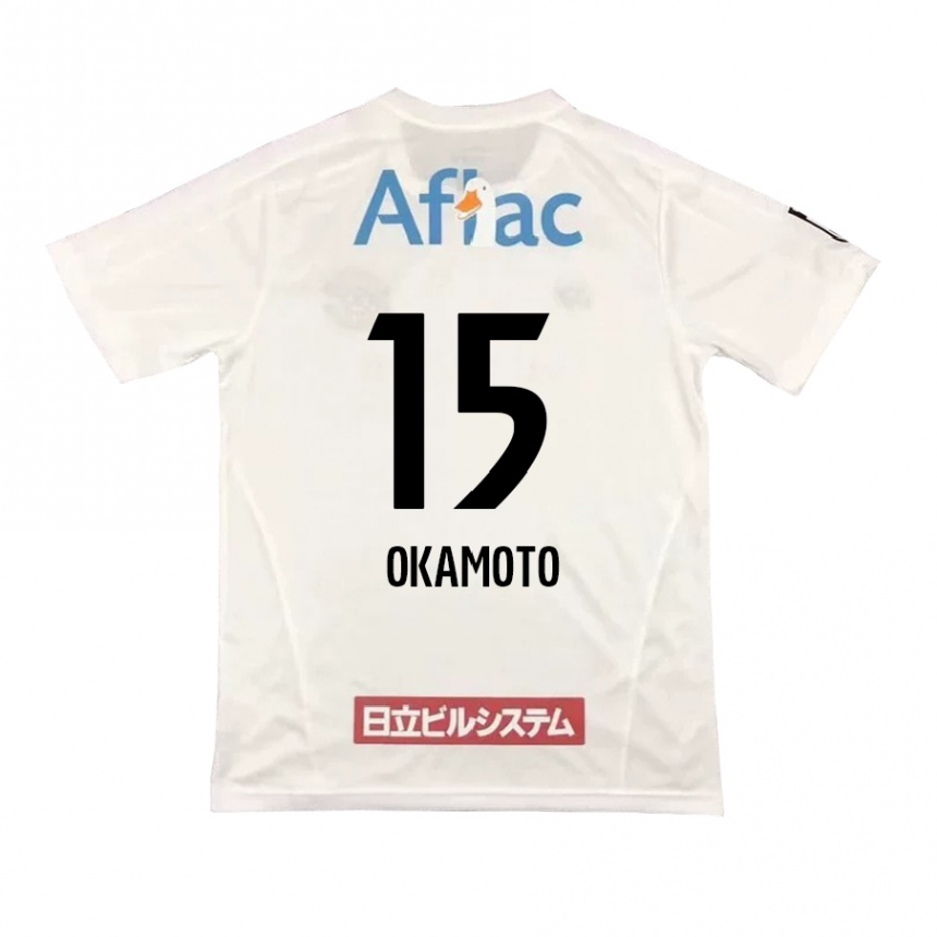 Enfant Football Maillot Ryoji Okamoto #15 Blanc Noir Tenues Extérieur 2024/25 Canada