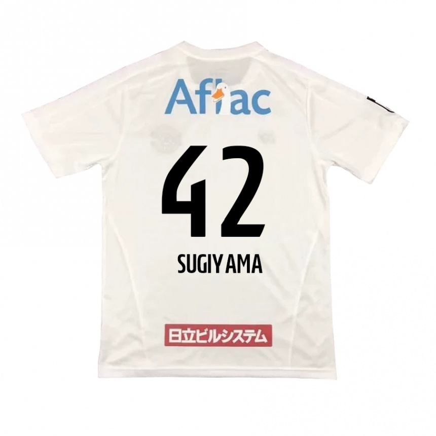 Kids Football Shunnosuke Sugiyama #42 White Black Away Jersey 2024/25 T-Shirt Canada