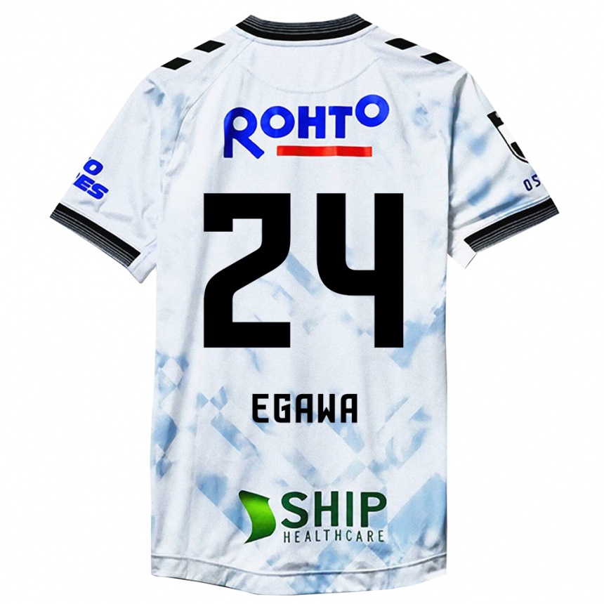 Enfant Football Maillot Yusei Egawa #24 Blanc Noir Tenues Extérieur 2024/25 Canada