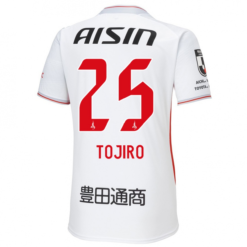 Enfant Football Maillot Tojiro Kubo #25 Blanc Jaune Rouge Tenues Extérieur 2024/25 Canada