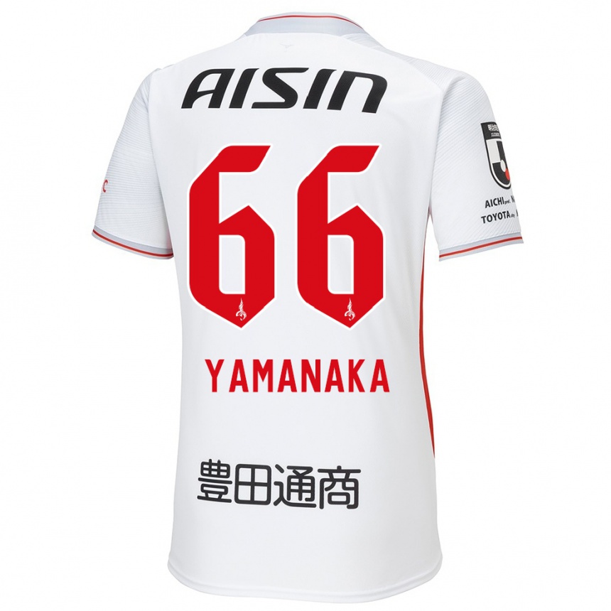 Kids Football Ryosuke Yamanaka #66 White Yellow Red Away Jersey 2024/25 T-Shirt Canada