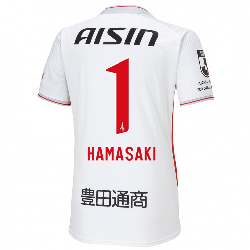 Enfant Football Maillot Shiki Hamasaki #1 Blanc Jaune Rouge Tenues Extérieur 2024/25 Canada