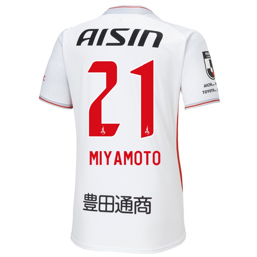 Enfant Football Maillot Kodai Miyamoto #21 Blanc Jaune Rouge Tenues Extérieur 2024/25 Canada