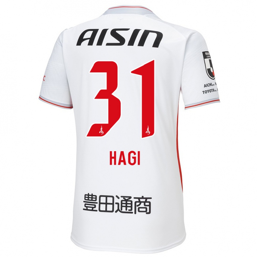 Enfant Football Maillot Hiroaki Hagi #31 Blanc Jaune Rouge Tenues Extérieur 2024/25 Canada