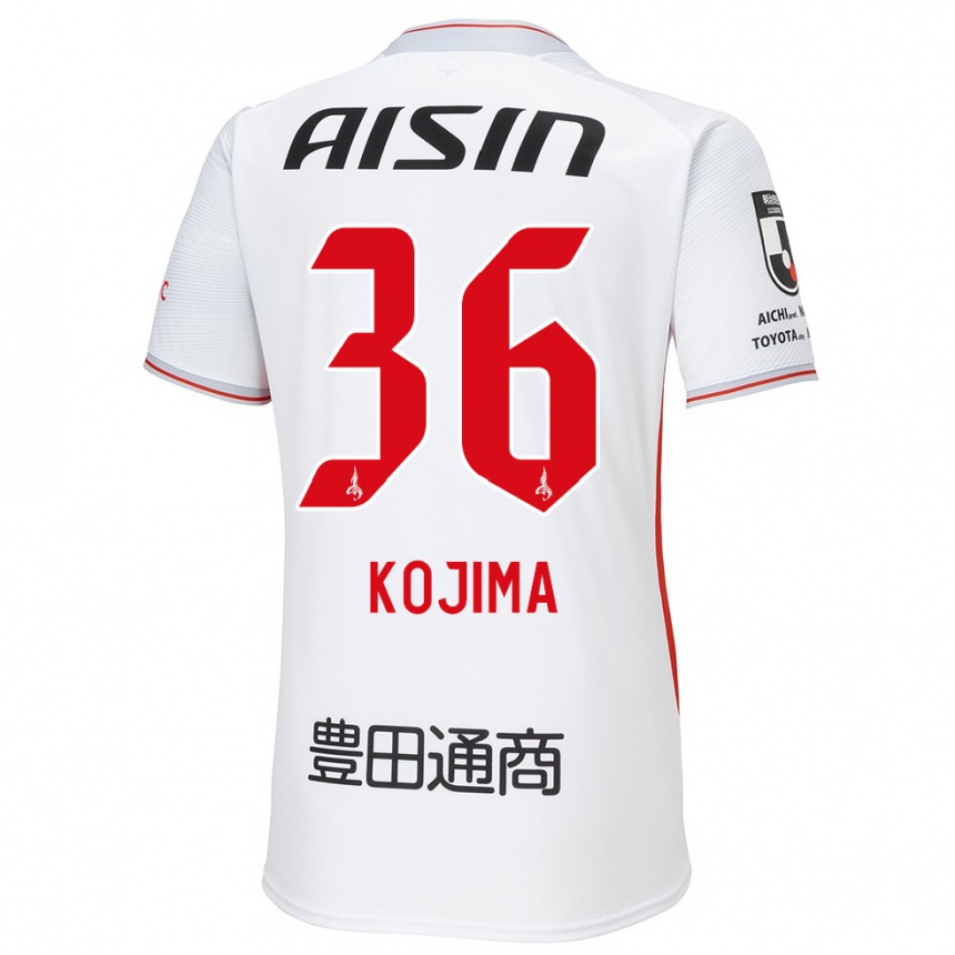 Kids Football Aoto Kojima #36 White Yellow Red Away Jersey 2024/25 T-Shirt Canada