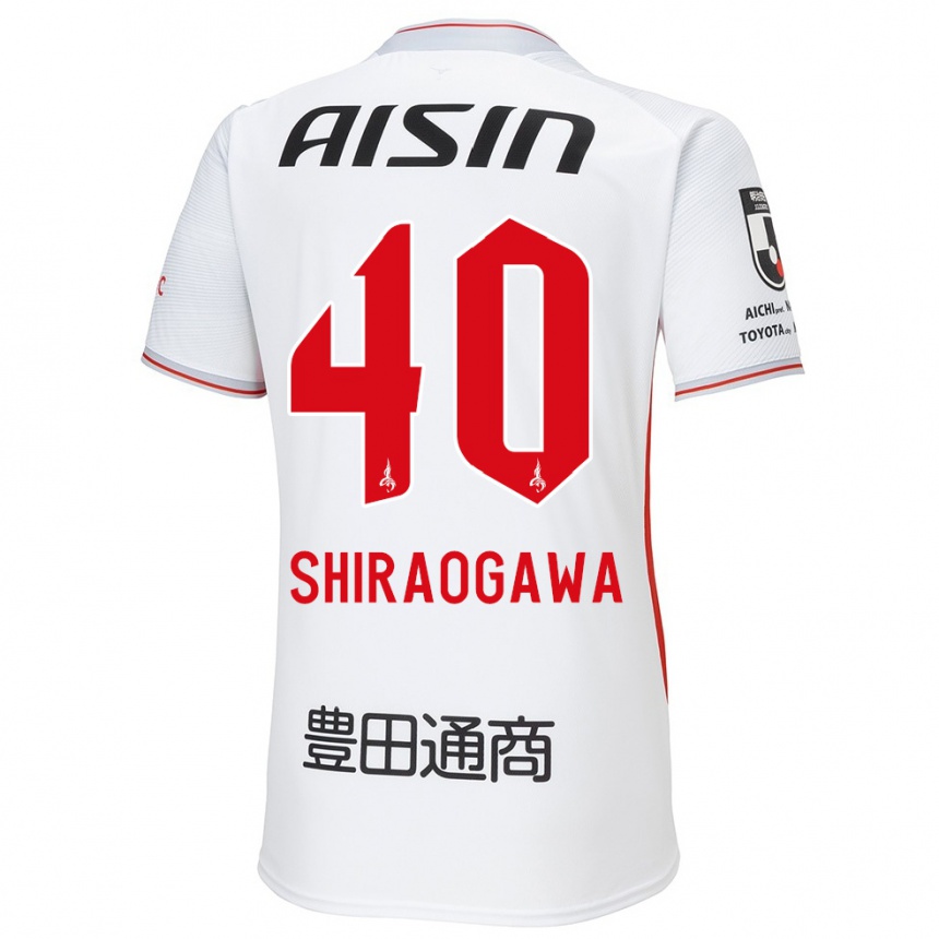 Kids Football Rekuto Shiraogawa #40 White Yellow Red Away Jersey 2024/25 T-Shirt Canada