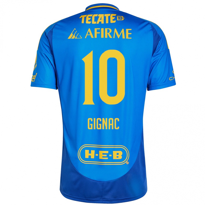 Kids Football André-Pierre Gignac #10 Blue Yellow Away Jersey 2024/25 T-Shirt Canada