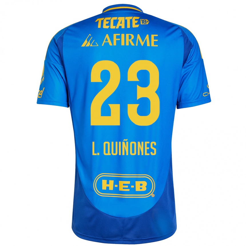 Kids Football Luis Quiñones #23 Blue Yellow Away Jersey 2024/25 T-Shirt Canada