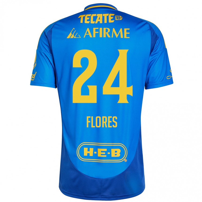 Enfant Football Maillot Marcelo Flores #24 Bleu Jaune Tenues Extérieur 2024/25 Canada