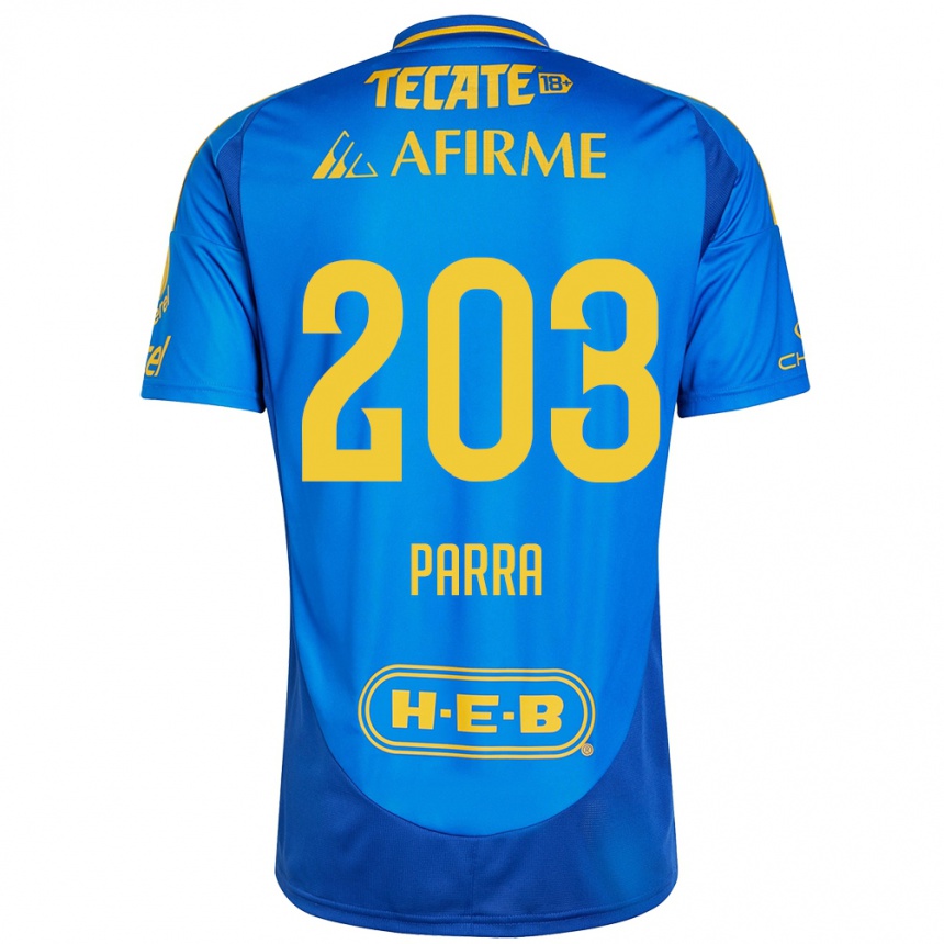 Kids Football Bernardo Parra #203 Blue Yellow Away Jersey 2024/25 T-Shirt Canada