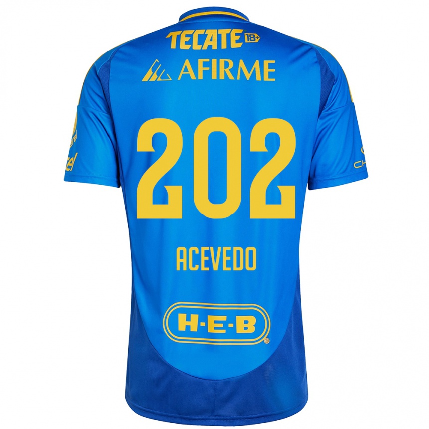 Kids Football José Acevedo #202 Blue Yellow Away Jersey 2024/25 T-Shirt Canada