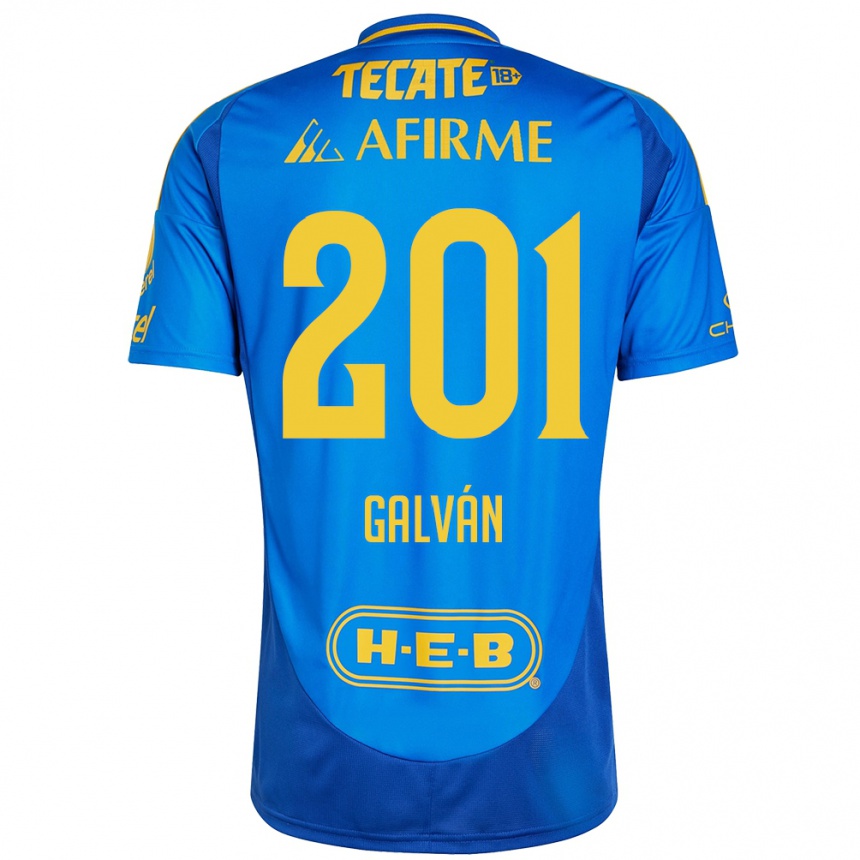 Kids Football Isac Galván #201 Blue Yellow Away Jersey 2024/25 T-Shirt Canada