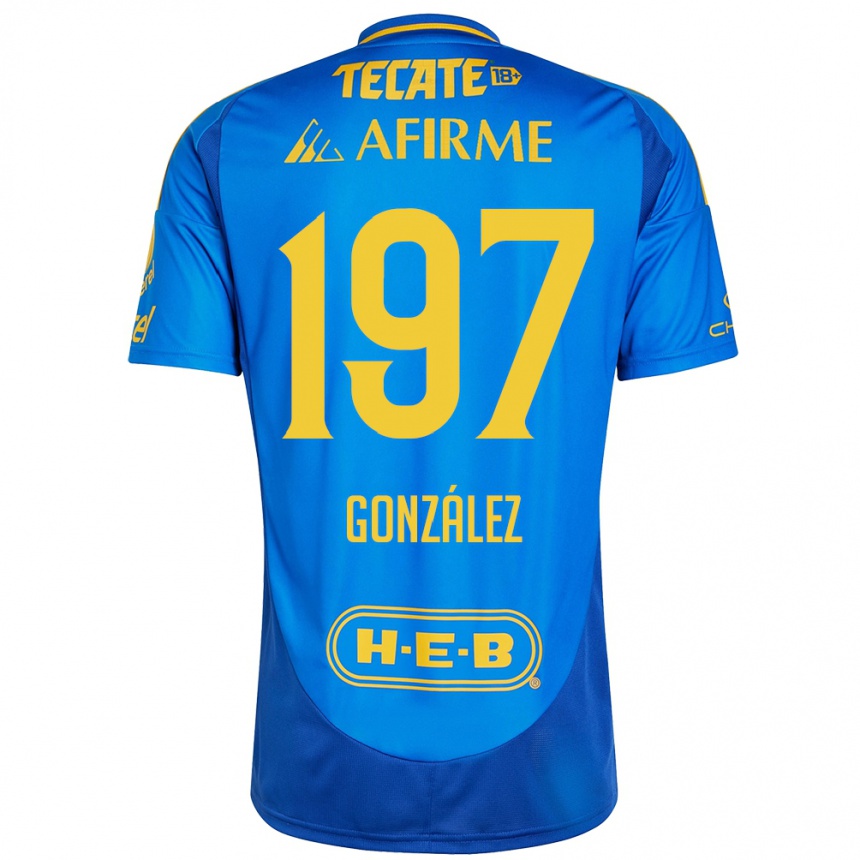 Kids Football Germán González #197 Blue Yellow Away Jersey 2024/25 T-Shirt Canada