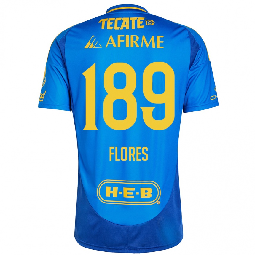 Kids Football Rolando Flores #189 Blue Yellow Away Jersey 2024/25 T-Shirt Canada