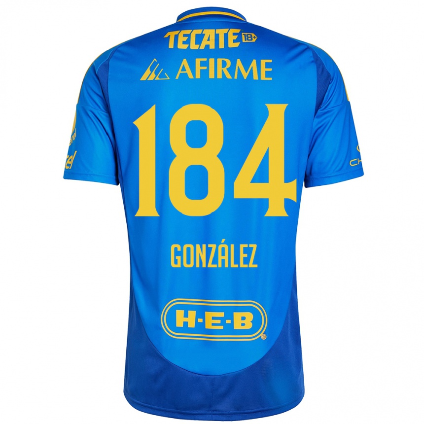 Kids Football Erick González #184 Blue Yellow Away Jersey 2024/25 T-Shirt Canada