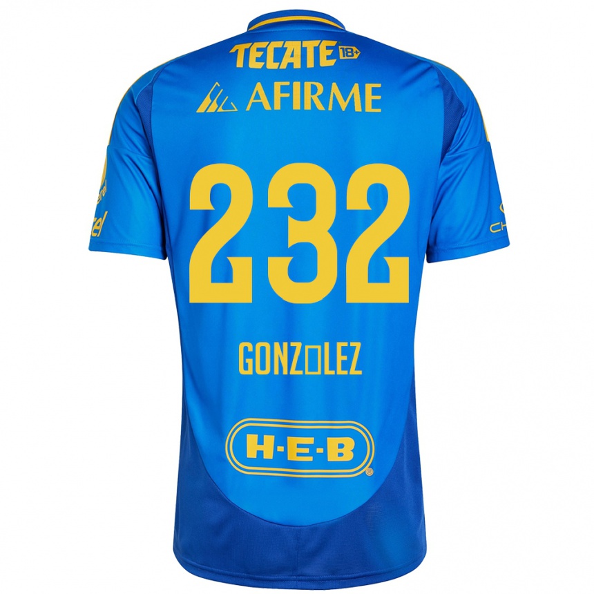 Kids Football César González #232 Blue Yellow Away Jersey 2024/25 T-Shirt Canada