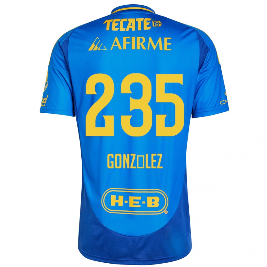 Kids Football Mauricio González #235 Blue Yellow Away Jersey 2024/25 T-Shirt Canada